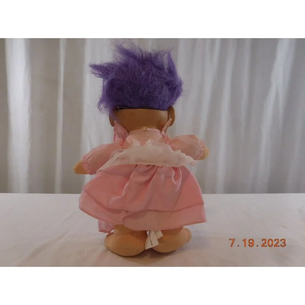Vintage 1992 Ganz ‎ Rapper Troll Doll Plush 12” Tall  Blue Eyes Purple Hair